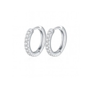 Small Huggie Hoop Earrings for Women 14kt Gold Plated CZ Body Jewelry by Ginger Lyne Collection - 1 of 4