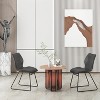Set of 2 Counter Height Bar Stools Bar Chairs Pub Kitchen Stools Armless Chairs with High-Density Sponge, PU Leather, Brown/Gray-ModernLuxe - 2 of 4