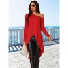 Seta T Women's One Shoulder Long Sleeve High Low Asymmetrical Hem Tunic Blouse - 3 of 4