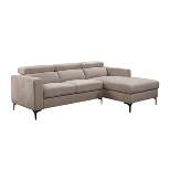 Tess Stain Resistant Fabric Sectional with Adjustable Headrests - Abbyson Living