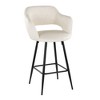 26" Contemporary Fixed-Height Counter Stool with Metal Legs, Armrests, and Square Footrest, Set of 2 - 2 of 4
