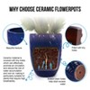 Kumasinova Ceramic Planters with Drainage Hole,Modern Indoor Outdoor Flower Pots for Patio,Garden,Windowsill,Balcony Decor - 4 of 4