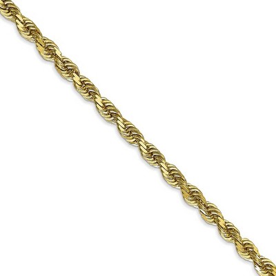 Black Bow Jewelry 4mm 10k Yellow Gold D/C Quadruple Rope Chain Necklace