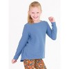 RuffleButts Little Girl Waffle Knit Long Sleeve Bow Back Top - 3 of 4