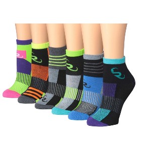 Tipi Toe Women's 6-Pairs Running & Athletic Tropic Volt Mix Patterned Performance Low Cut socks - 1 of 2