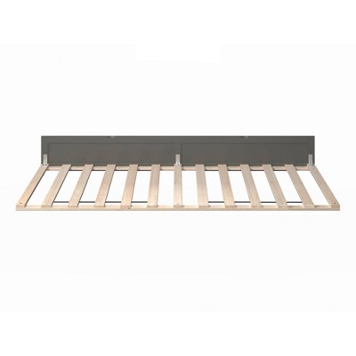 Gray Twin XL Wood Frame Trundle Bed