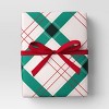 30” 25 sq ft Christmas Roll Wrap Green/White/Red Plaid - Wondershop™ - 2 of 3