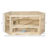 SKYONE 3-Tier Gray Wooden Hamster Cage with Seesaws, Hideouts & Tray - Small Animal Activity Play - 4 of 4