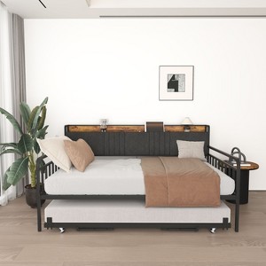 PAGED Twin Size Metal/Farmhouse Daybed Frame, Multi-Functional Designs (Trundle/Drawers/Headboard) for Bedrooms/Living Rooms/Guest Rooms - 1 of 4