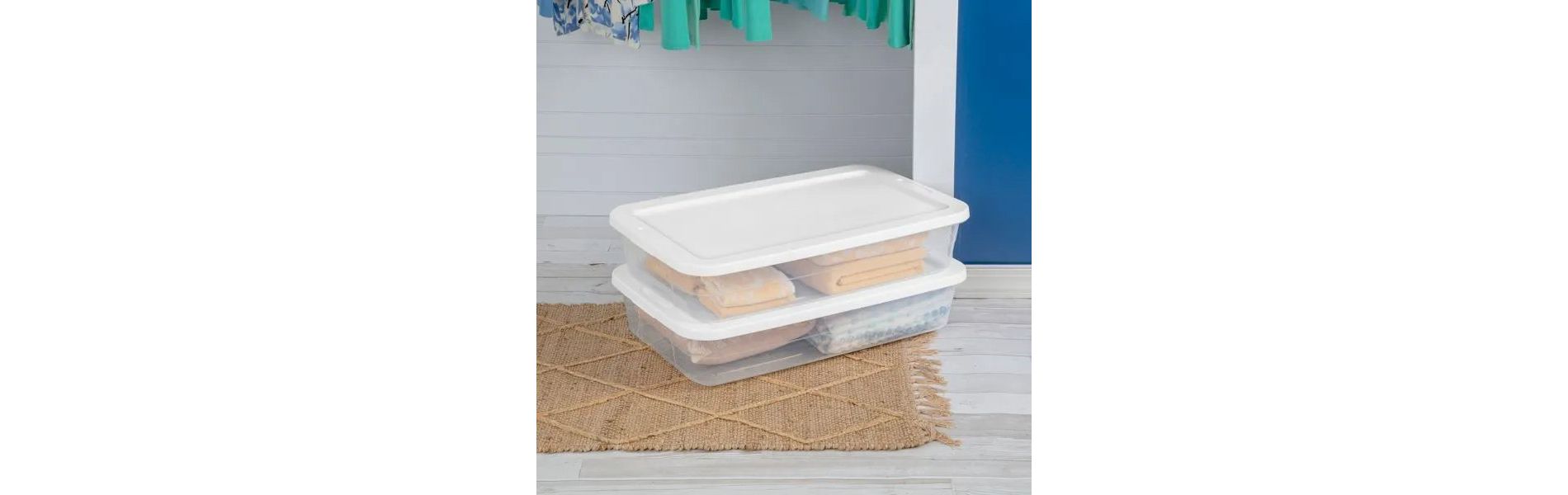 41qt Clear Under Bed Storage Box White