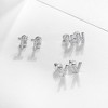 Girl's Cubic Zirconia Letter Initial Screw Back Sterling Silver Earrings - In Season Jewelry - 4 of 4