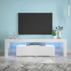 Syemin TV Stands and Consoles Modern Industrial TV Stand for 69 inch TVs up with Storage Shelvesfor Living Room, White, 62.99"*13.78"*17.72" - 2 of 4