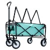 DOMETOUR 360lbs Collapsible Wagon Cart with Strapping System, Beach Utility Cart for Camping, Shopping, Sports, Gardening, Fishing, Green - 2 of 4