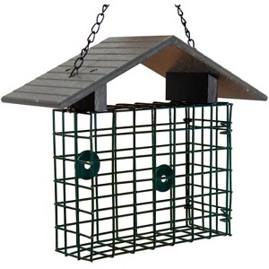 JCS Wildlife XL Suet Cage with Recycled Poly Lumber Roof - 1 of 4