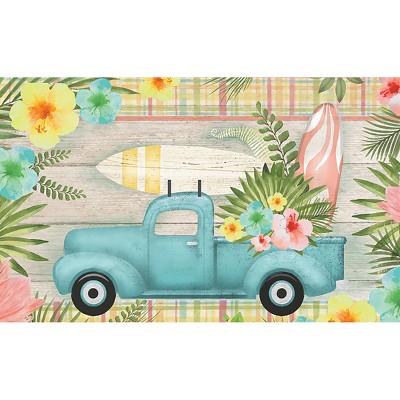 Briarwood Lane Summer Doormat 30x18 Indoor Outdoor Tropical Pickup Truck For Summer Doormat