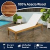 Lagunan 77.56"x26.38" Modern Minimalist Adjustable Acacia Wood Chaise Outdoor Lounge Chair - JONATHAN Y - 3 of 4
