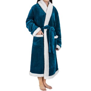PAVILIA Soft Plush Women Fleece Robe, Cozy Warm Housecoat Bathrobe, Fuzzy Female Long Spa Robes - 1 of 4
