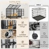 Foldable Square Tube Dog Crate, Heavy-Duty Indestructible Steel, with Lockable Wheels, Suitable for Indoor and Outdoor Use, Ideal for Dogs - 4 of 4