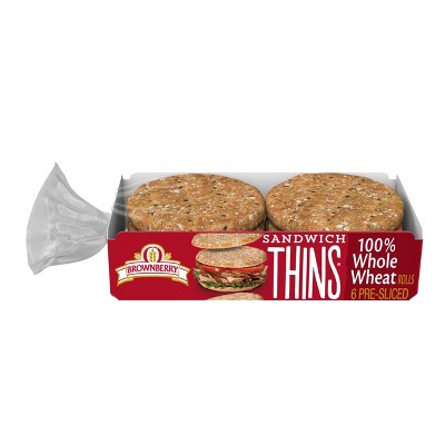 Brownberry 100% Whole Wheat Sandwich Thins - 12oz
