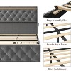 Platform Bed Frame with 4 Drawers, Velvet Upholstered Bed Frame with High Button Wingback Headboard, Metal Frame with No Box Spring Needed - 4 of 4