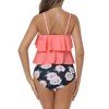 Green Tankini Swimsuit for Women High Waisted Bathing Suit Ruched Bikini Bottom Tummy Control Swimsuit - 3 of 4