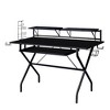 Royal Hampton Tubular Metal Frame Computer Desk with 2 Shelves and Cup Holder, Black - 3 of 4
