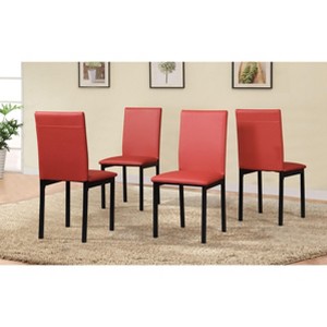 PAGED Minimalistic Dining Chairs Set of 4 Faux Leather Dining Room Chairs with Metal Frame for Living Room, Kitchen - 1 of 4