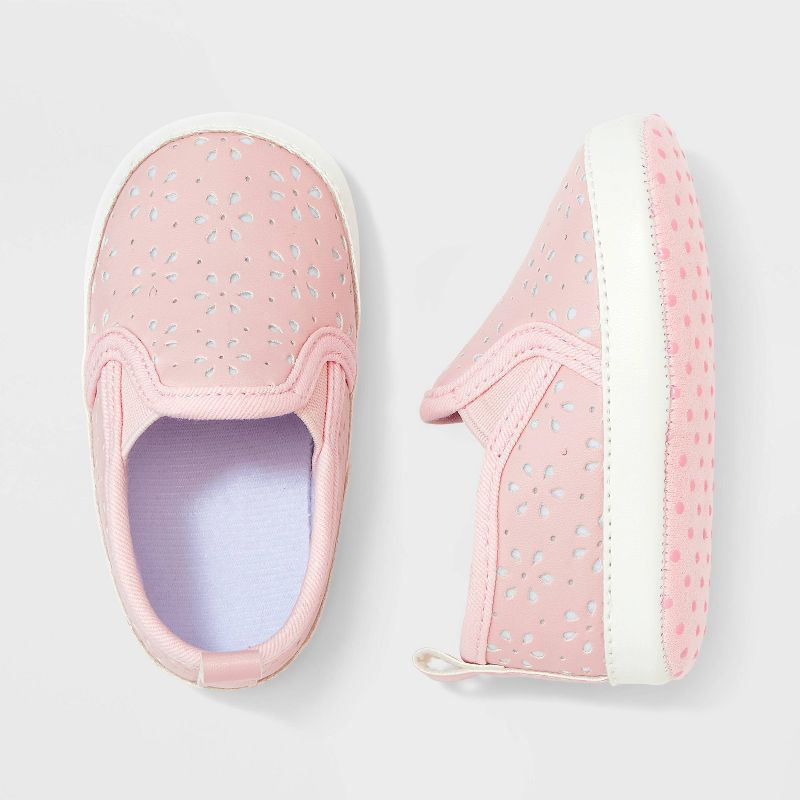Baby Girls' Eyelet Slip-On Sneakers - Cat & Jack™ Pink, 1 of 5