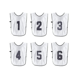 Unique Bargains Team Sports Reversible Numbered Soccer Training Vest 6 Pcs - 1 of 4