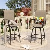 Simple Trending 2, Bar Height Patio Chair,High Top Patio Chairs, Supports 300 lbs (Brown Fabric) - 2 of 4