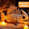 Joyfy 2 PCS 9.5 Halloween Poseable Fish Skeleton with Posable Joints for Yard Patio Lawn Garden Decorations, Halloween Party Favors Props - 3 of 4
