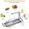 TOBILI Sponge Holder for Kitchen Sink Caddy,Expandable (16.7"-21.5") Kitchen Sink Organizer Drying Rack with Soap Dishcloth Towel Holder (Black) - 4 of 4