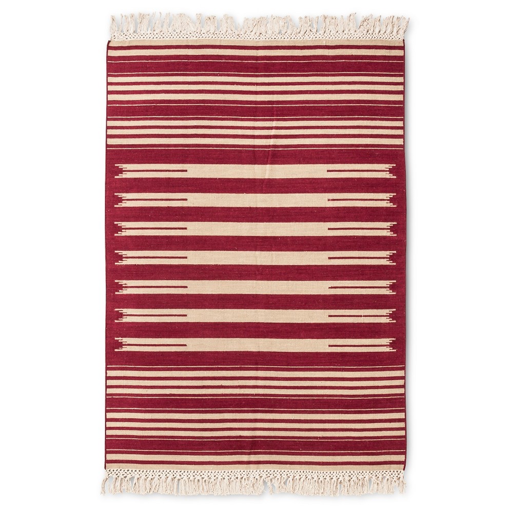 7'x10' Flatwoven Stripe Area Rug Red - Threshold was $289.99 now $144.99 (50.0% off)