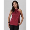 Hobemty Women's Halter Neck Sleeveless Tie Back Satin Work Blouse - 2 of 4
