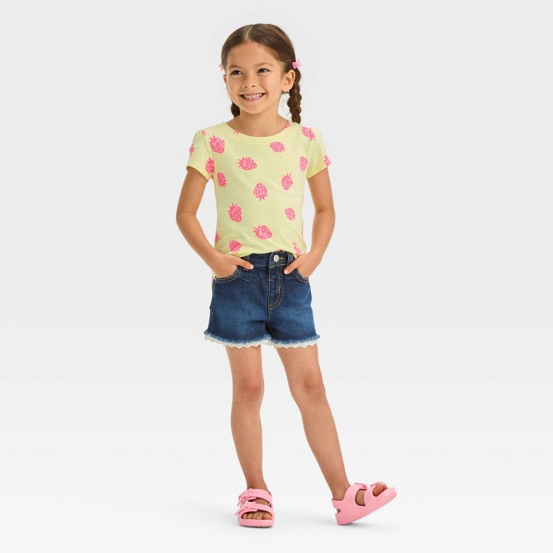 Toddler Girls' Lace Cut-Off Jean Shorts - Cat & Jack™, 4 of 6