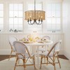 Rennnsan Vystrel 19"W 5-Light Drum Woven Ratten Boho Dimmable Chandelier in Black - 2 of 4