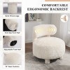 Fur Upholstered Slipper Chair,Armless Accent Chair with Curved Backrest, Bedroom Vanity Chair, Faux Fur Side Chair-The Pop Home - 4 of 4