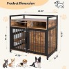 Acekool 48" Dog Crate Furniture - Adjustable Feeder & 2 Storage Shelves - 2 of 4