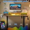 Electric Standing Desk Adjustable Height, LED Ergonomic Table with Charging Station, Rustic Brown - 4 of 4