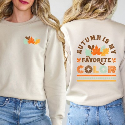 Simply Sage Market Women's Graphic Sweatshirt Autumn Is My Favorite Color Colorful Front and Back
