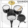 Gammon 3-Piece Junior Drum Set, Beginner Drum Kit with Throne, Cymbal, and Drumsticks - image 3 of 4