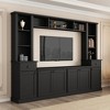 103"W Entertainment Wall Unit Set TV Stand TV Console Media Console with Adjustable Bridge and Drawers for TVs Up to 75'', White/Black-ModernLuxe - image 2 of 4