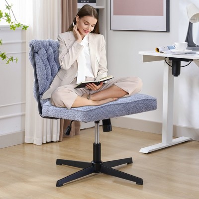DOMETOUR Armless Office Chair no Wheels Swivel Desk Chair, Height Adjustable for Living Room
