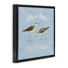 Stupell Industries Better Together Coastal Sandpipers Floating Frame Canvas Art, Black, 18" x 18" - 2 of 4