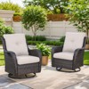 Gymojoy 4 Pieces Outdoor Rocking Chair Rattan Rocker Chairs with Cushion - 3 of 4