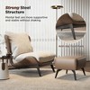 Upholstered Chair with Ottoman Footstool Set, Brown & Beige - 3 of 4