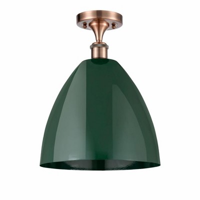 Plymouth Dome - 1 Light Semi-Flush Mount In Industrial Style-14.75 Inches Tall and 12 Inches Wide