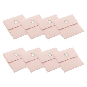 Unique Bargains Earrings Bracelets Velvet Pouches Snap Button Portable Jewelry Storage Bag 8 Pcs - 1 of 4