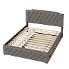 Linen Upholstered Bed with 2 Drawers & Dual USB Ports - Stylish & Functional - 4 of 4