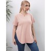 Women's Round Neck Split Hem Short Sleeve T-Shirt Casual Basic Stretchy Cotton Tee Summer Top - 2 of 4
